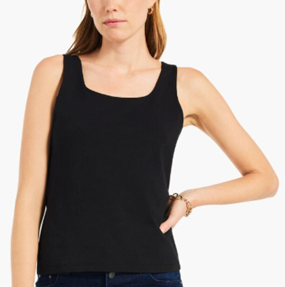 NEW NIC + ZOE Sleeveless Pullover Shelf Bra Tank Top Size Small Black